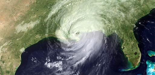 Hurricane Katrina over US Map