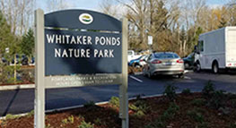 Photo of main entrance to Whitaker Ponds Nature Park